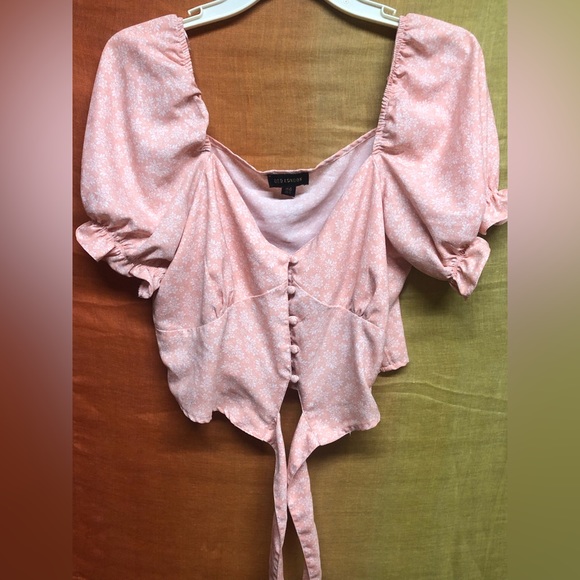 QED London soft floral cropped off the shoulder bustier top - Picture 6 of 6